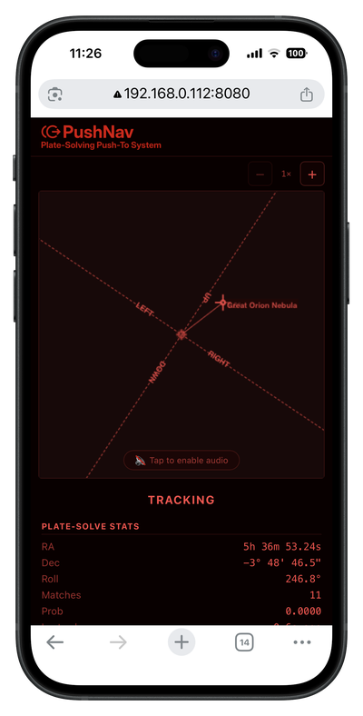 PushNav mobile companion view
