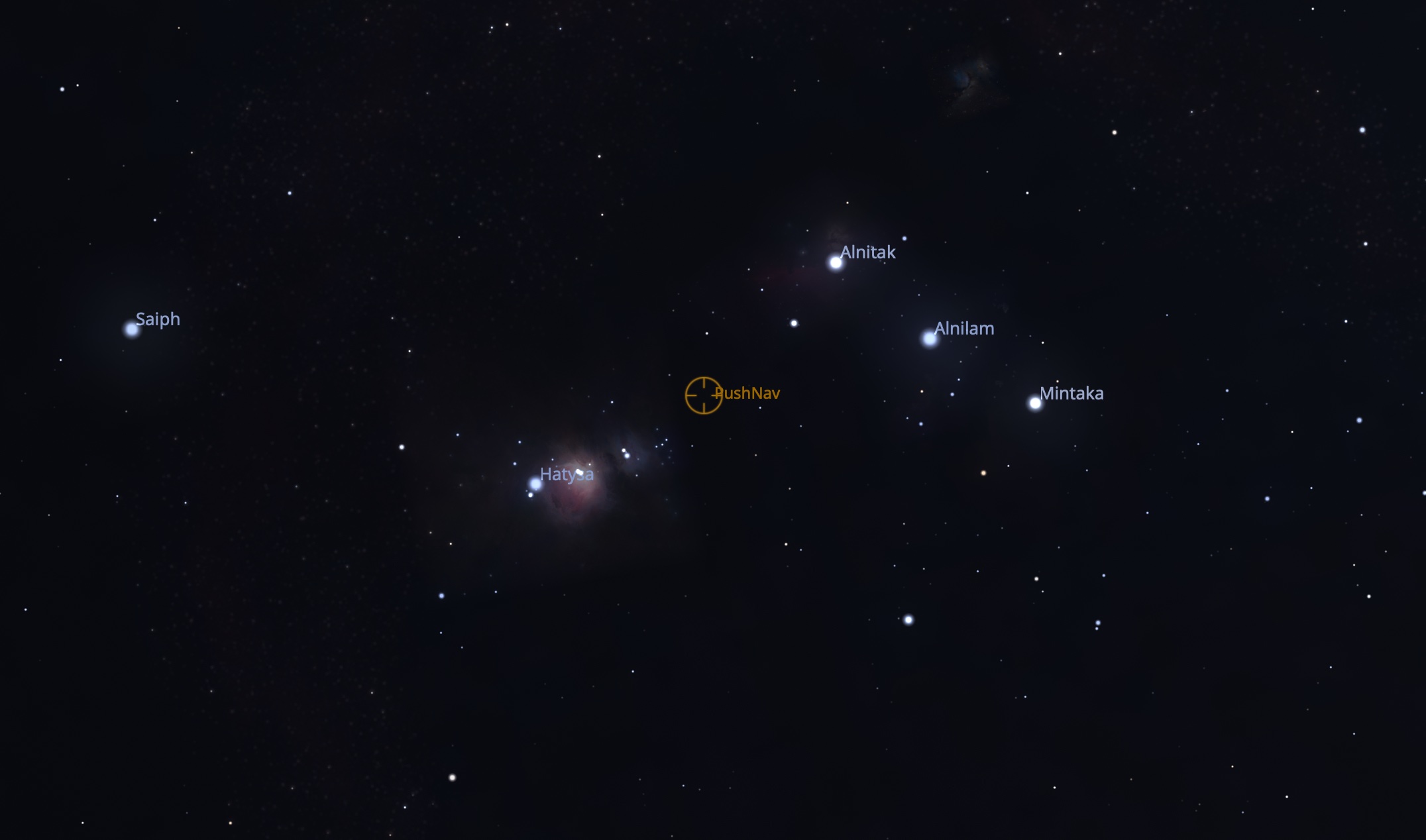 PushNav crosshair in Stellarium's sky chart